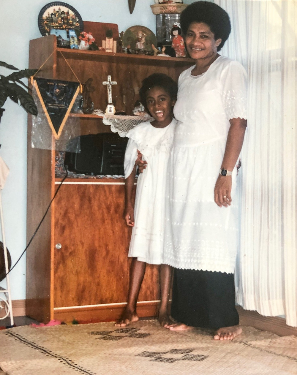 Fijian In The UK - My mother & I in our Sunday best