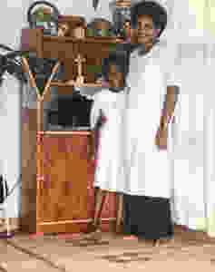 Fijian In The UK - My mother & I in our Sunday best