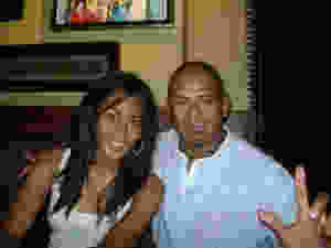 Fijian In The UK - Sainimili with her Dad at Hard Rock Cafe, Denarau, Fiji, 2008