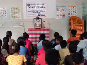 Celebrating Dr. Babasaheb Ambedkar Jayanti at Our Community Center.