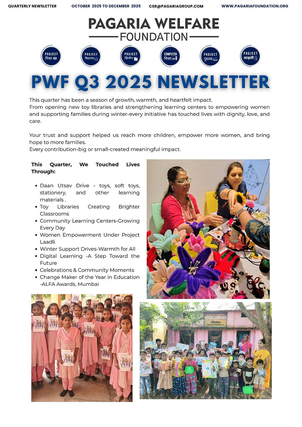 Our Quarterly Journey: Education, Empowerment, and Collective Action.