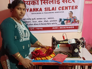 Empowering Women, Sewing Machine Donation to Basanti at Priyanka Tailoring Center in Malad Mumbai.