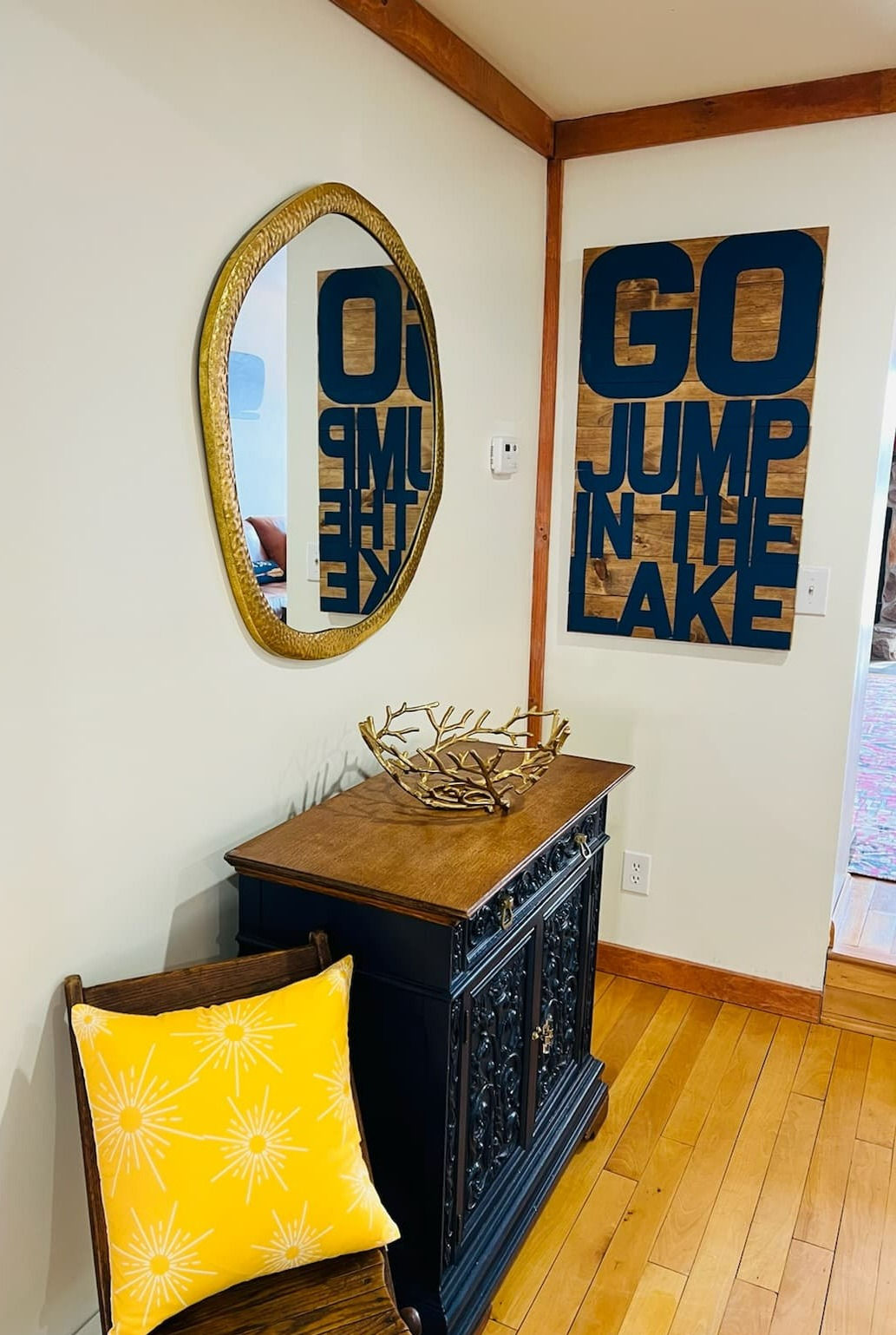 Go Jump in the Lake Sign Lake house Decor Lake sign Lake house Rustic Lake