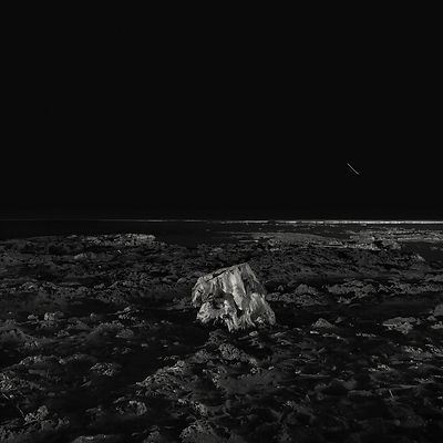 Lunar VI, abstract black and white photography similar to moon terrain.
