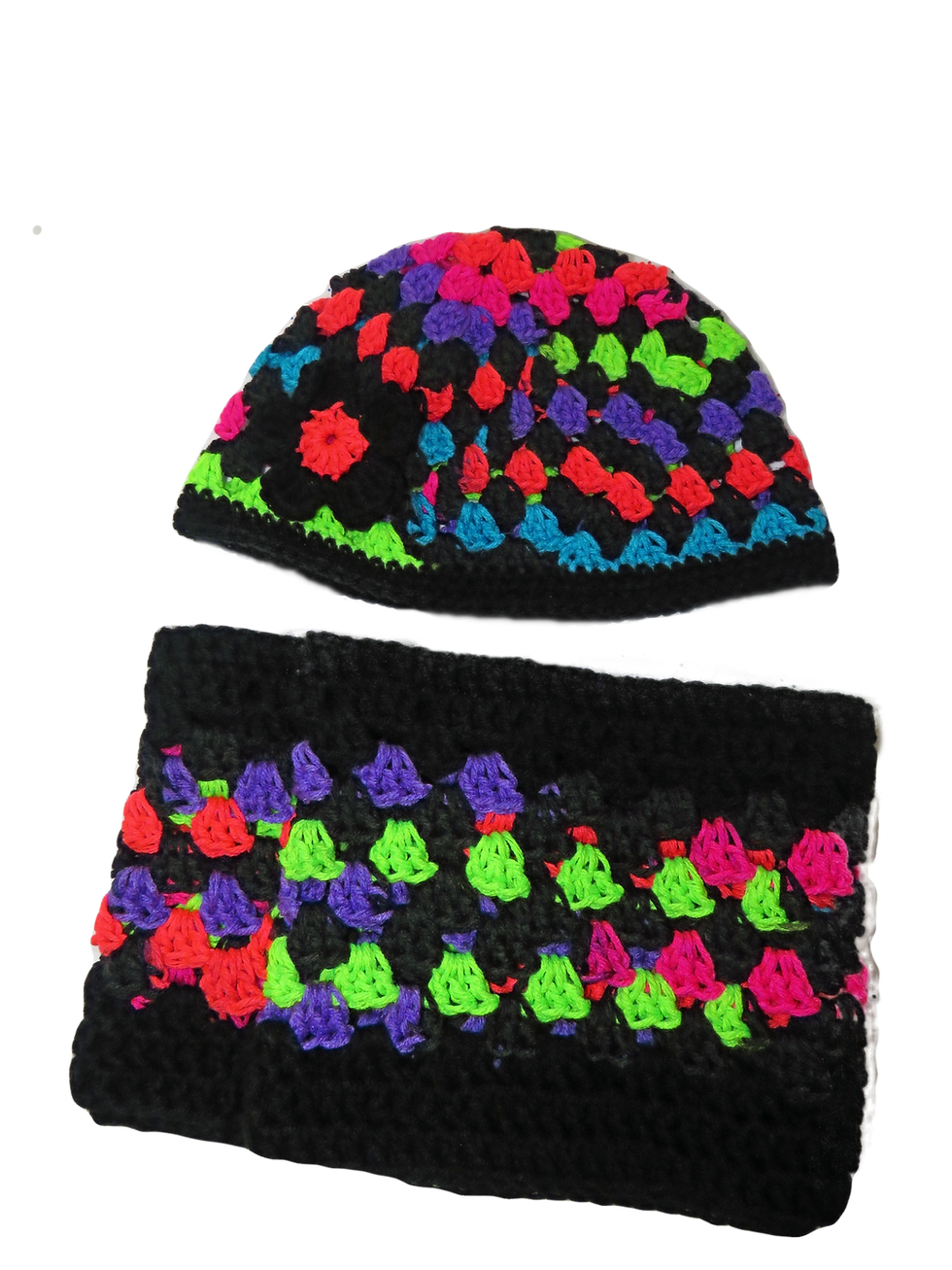 Thumbnail: Handmade Crochet Scarf & Cap Set, Circle Scarf, Crochet Cap