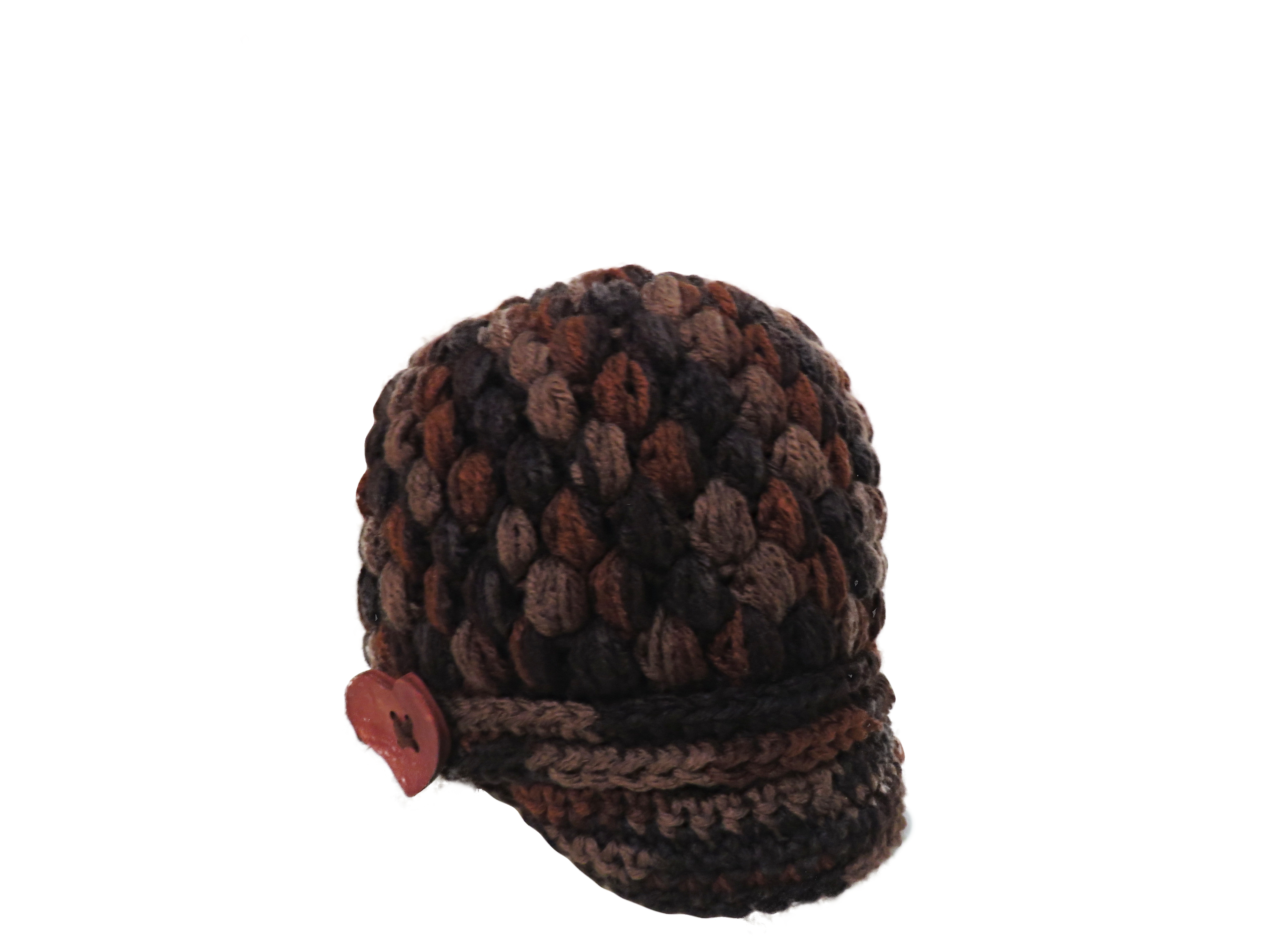Handmade Camouflage Crochet cap, Hat, Newsboy cap