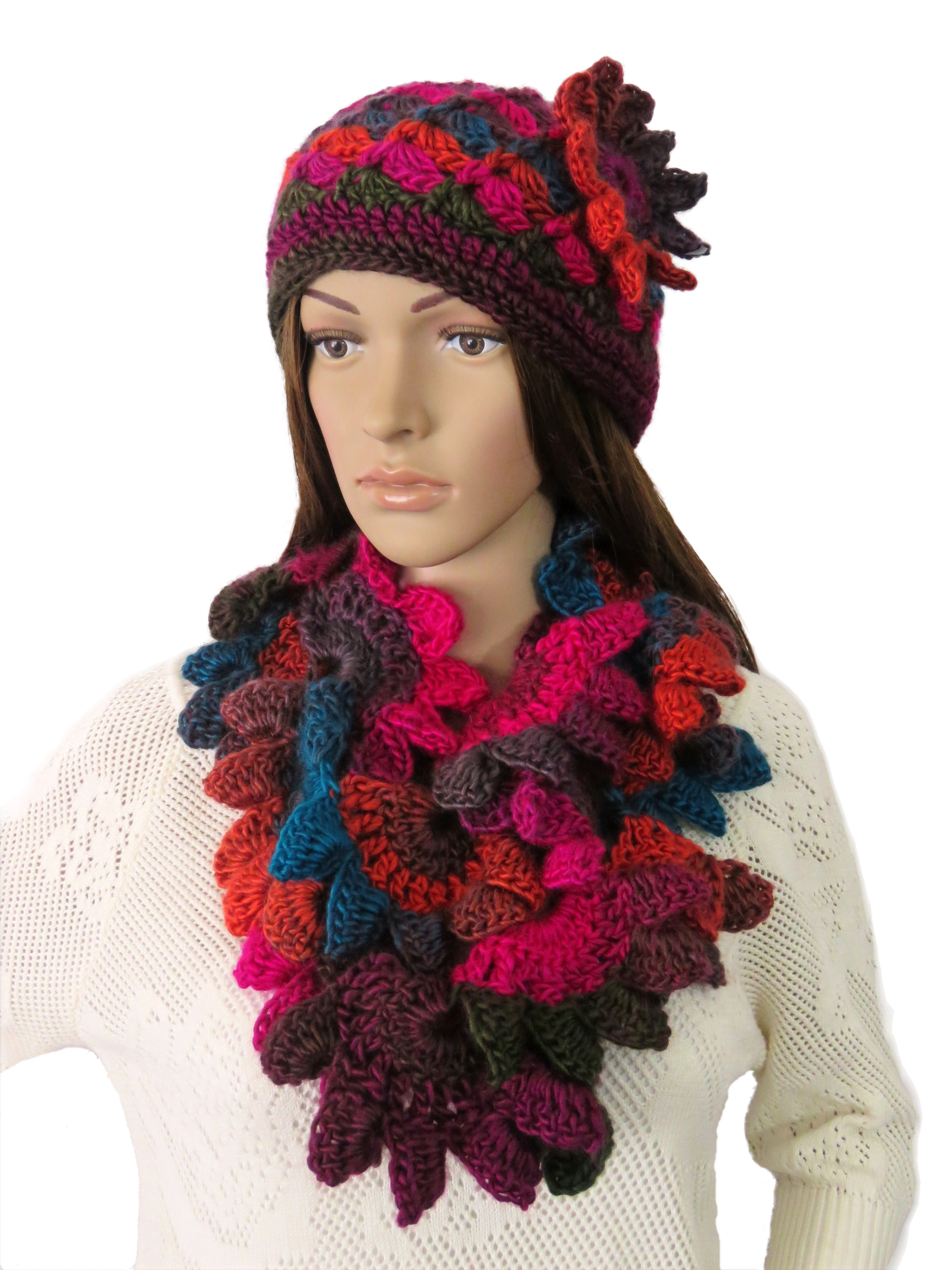 Handmade Crochet Scarf & Cap Set