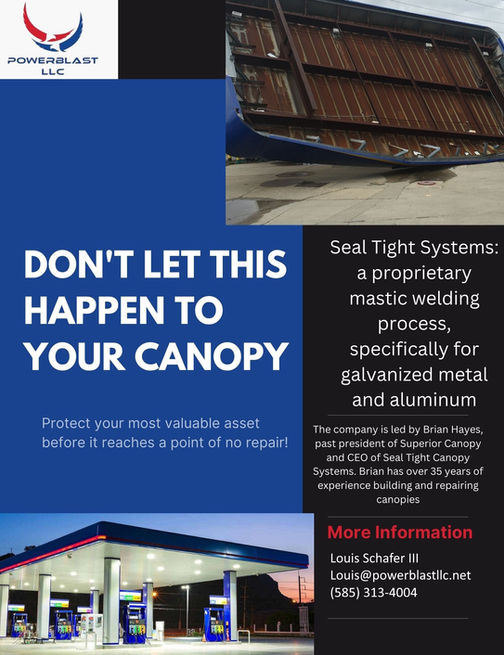 An infographic showing a collapsed canopy with the caption "DON'T LET THIS HAPPEN TO YOUR CANOPY"
