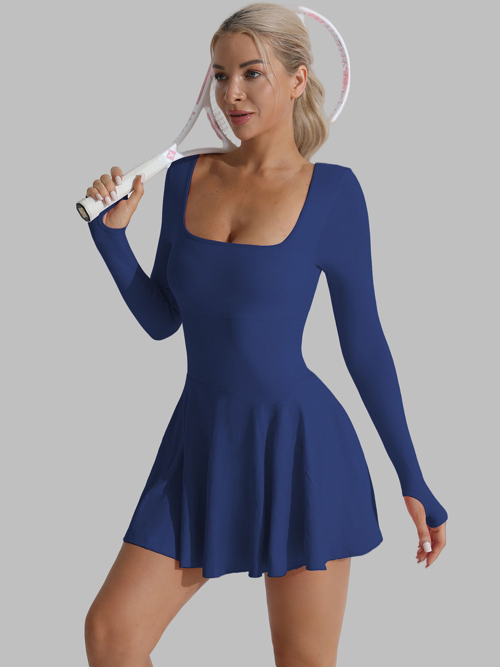 Thumbnail: LEOSOXS Romper Crossed back Set Long Sleeved Gym Sports Fitness Running Gym Spor