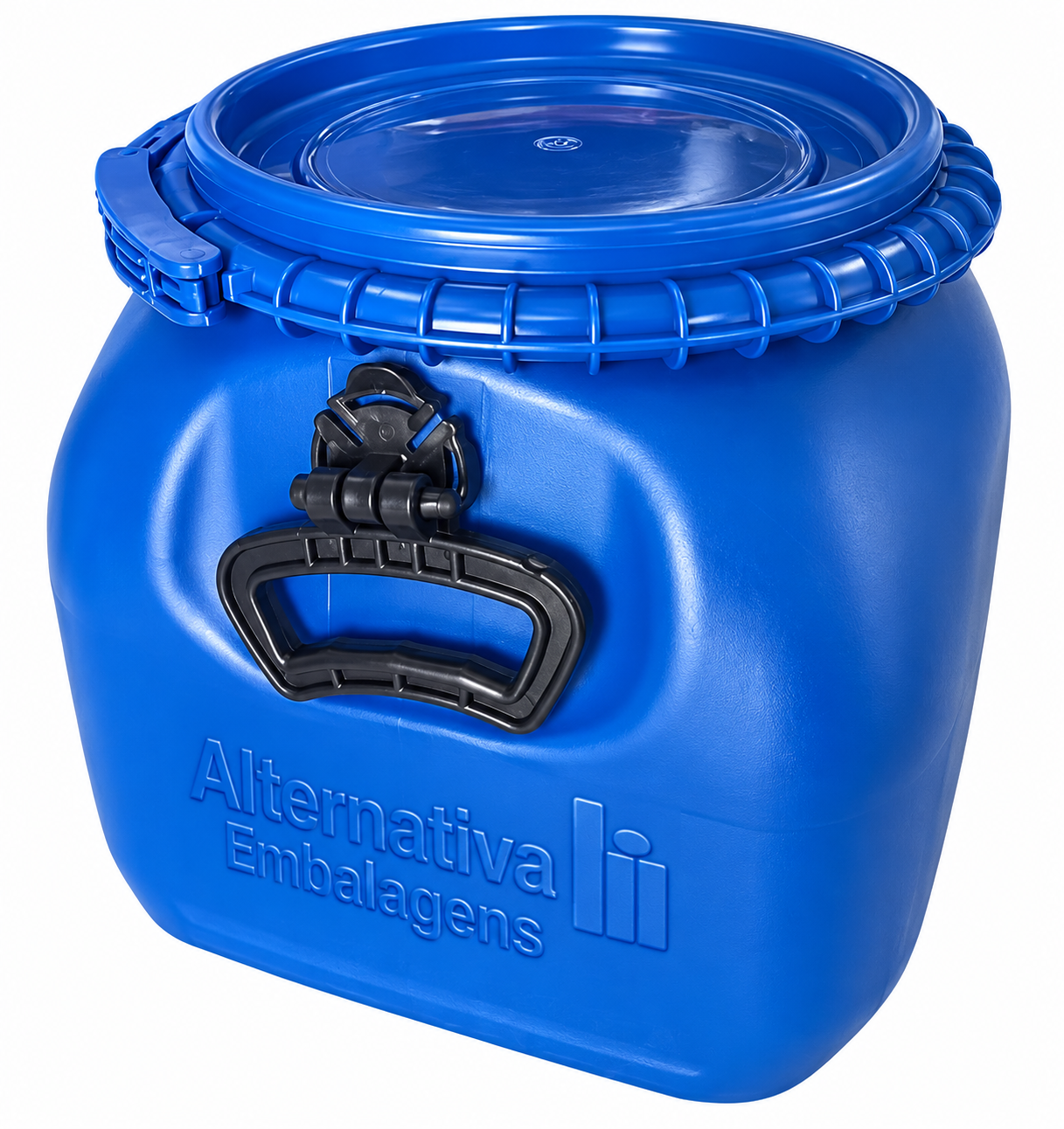 Bombona plástica 30 litros com tampa removível azul