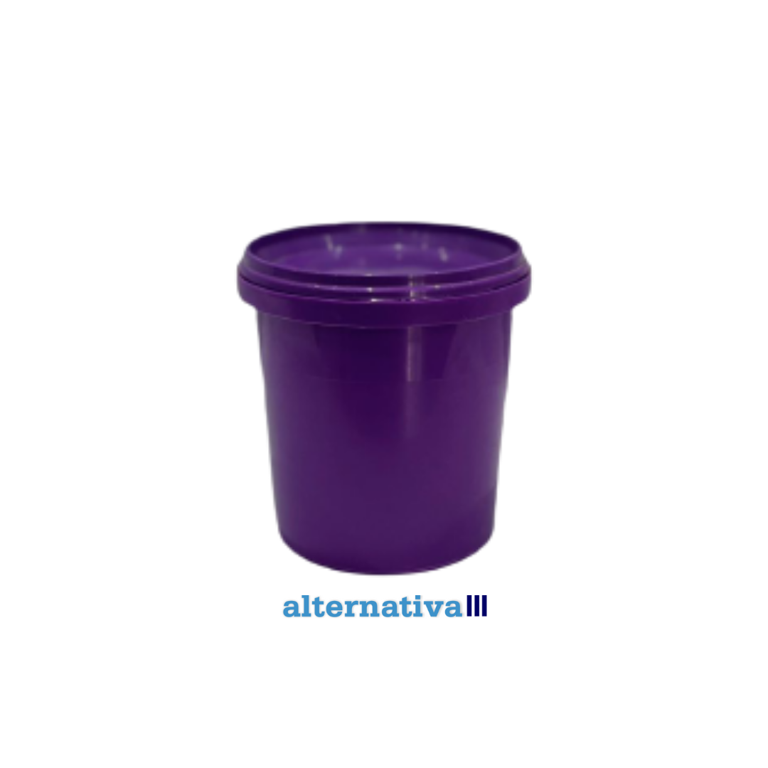 Pote plástico 500ml roxo com tampa - 100 unidades