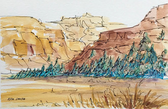 The Golds and Browns of Winter, watercolor and ink, 9x6, $50
SOLD