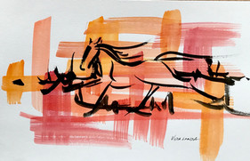 Dancer, watercolor and ink, 8.5x5.5, $40
SOLD