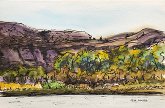 Below the Breaks, Beside the River, watercolor and ink, 9x6, $60
SOLD