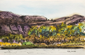 Below the Breaks, Beside the River, watercolor and ink, 9x6, $60
SOLD