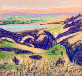 Yellowstone view #7, pastel, 12x11, $120