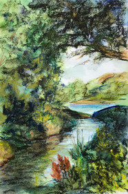 View toward the River, pastel and watercolor, 6x9, $75
SOLD