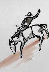Ride'em, cowboy!, watercolor and ink, 6x9, $60
SOLD