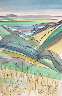 Views of the Yellowstone #2, watercolor and ink, 6x9, $75
SOLD