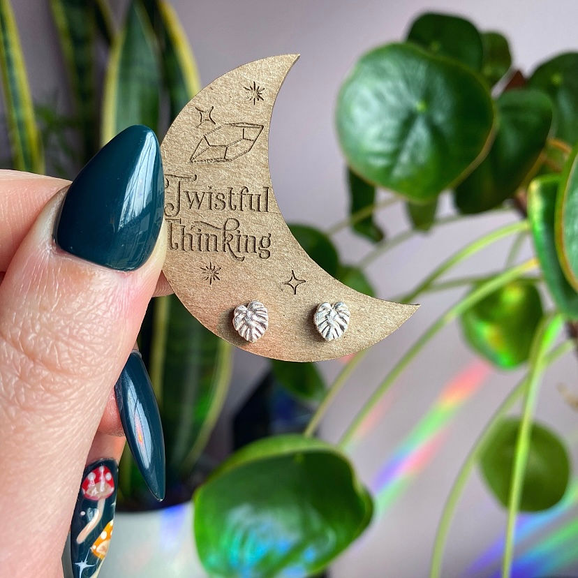 Monstera Leaf Stud Earrings