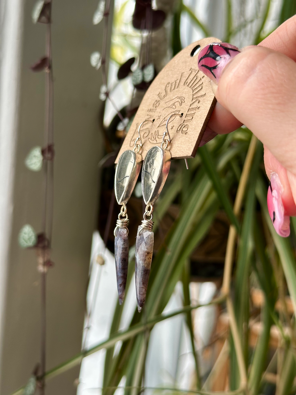 Thumbnail: Pyrite & Moss Agate Earrings