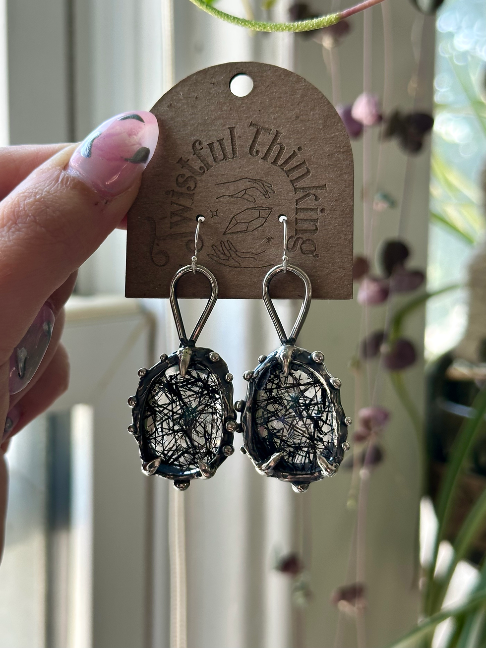 Thumbnail: Seer's Thread - Tourmaline Quartz Earrings