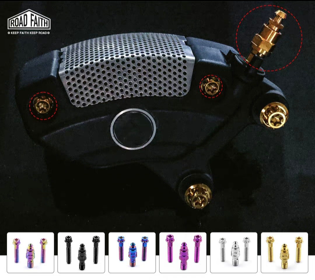 Bleed screw including bolts for the brake caliper for Road/Street Titanium