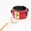 Thumbnail: Red PU Leather O-Ring Cuffs with Gold Chain