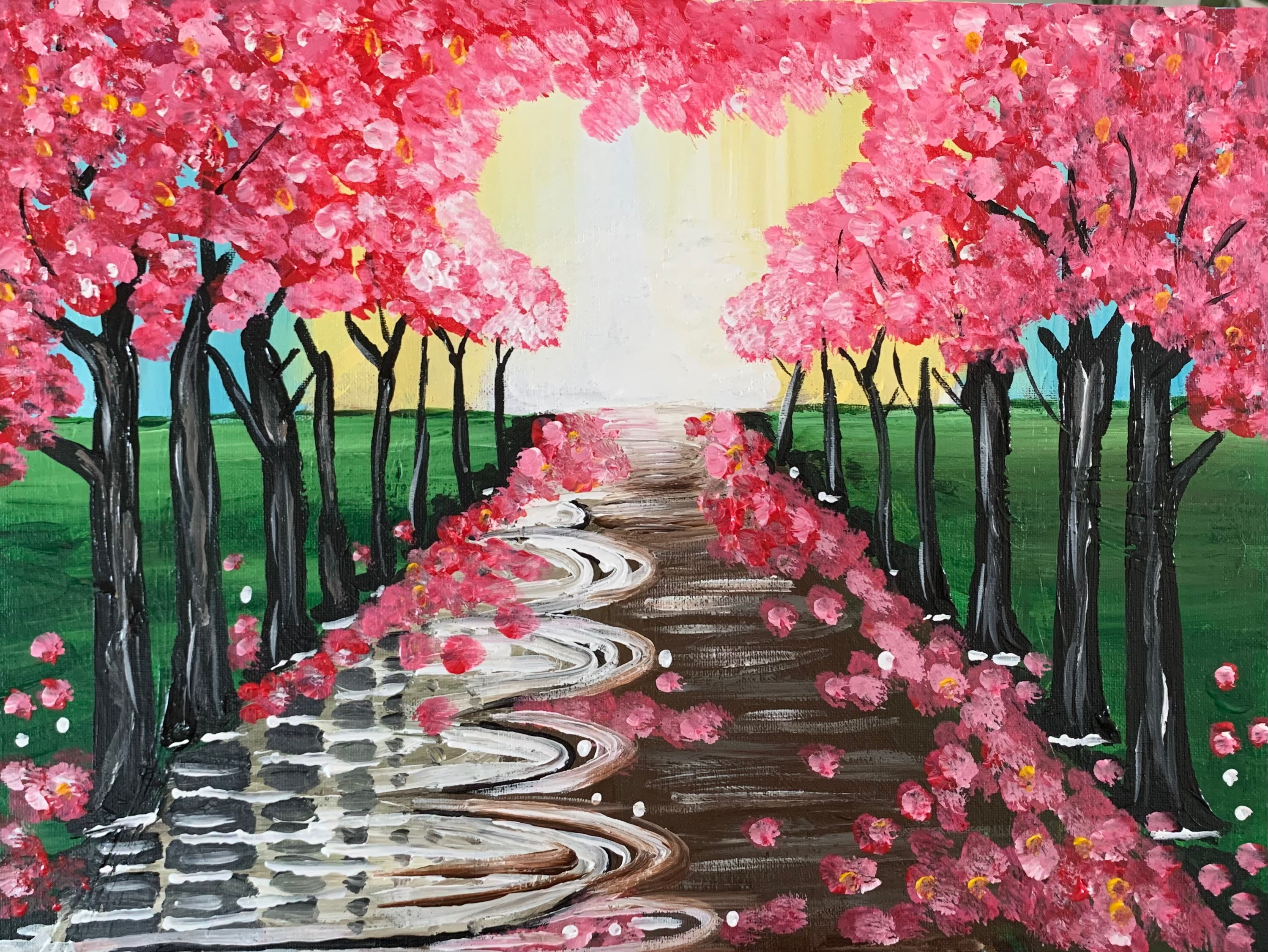 Paint-n-Sip: Strolling into Spring | Vinya vino + vinyasa