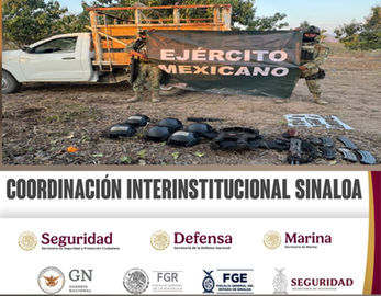 En Escuinapa, el Grupo Interinstitucional aseguró un arma, cargadores, municiones y un vehículo robado