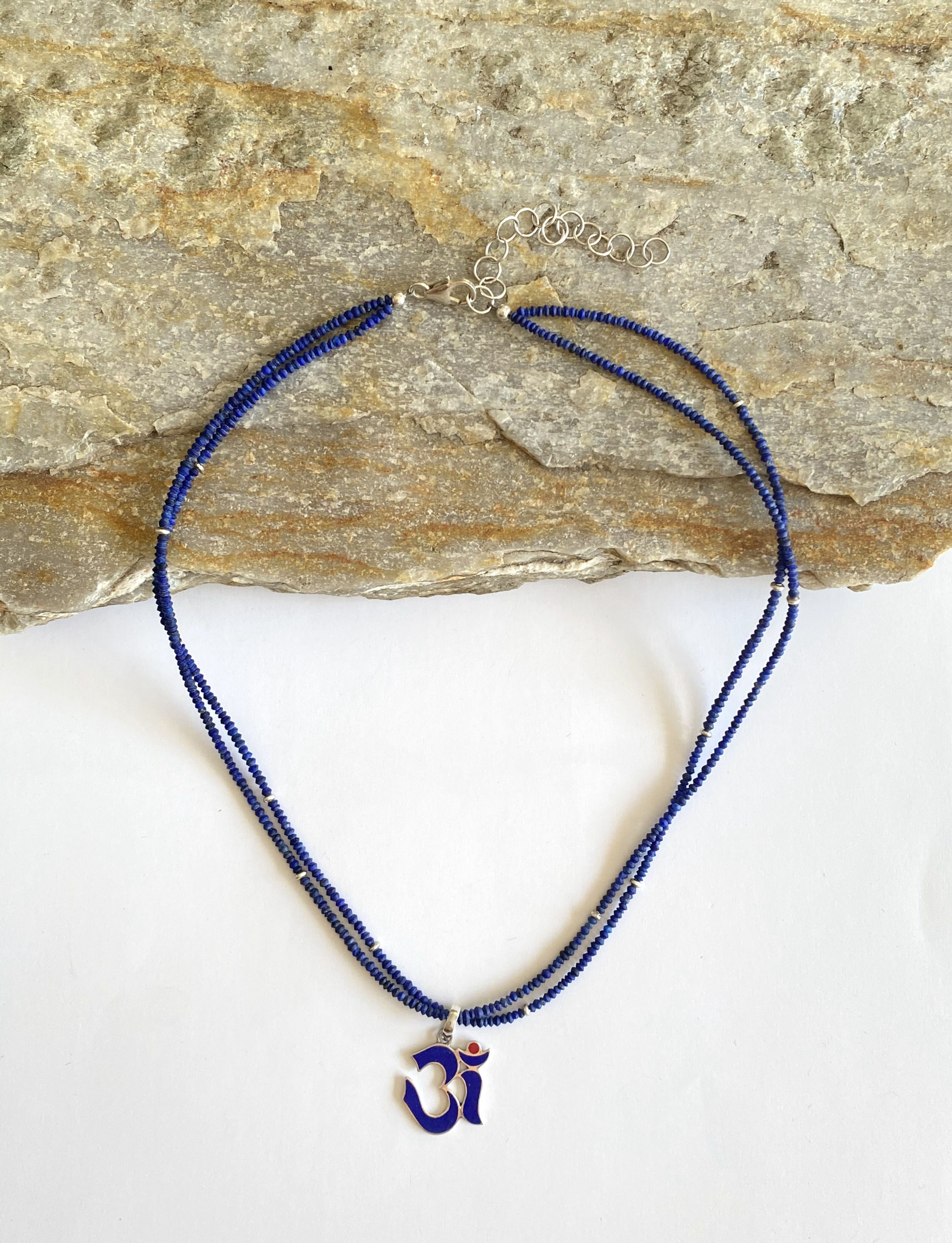 Matte Lapis with OM Pendent