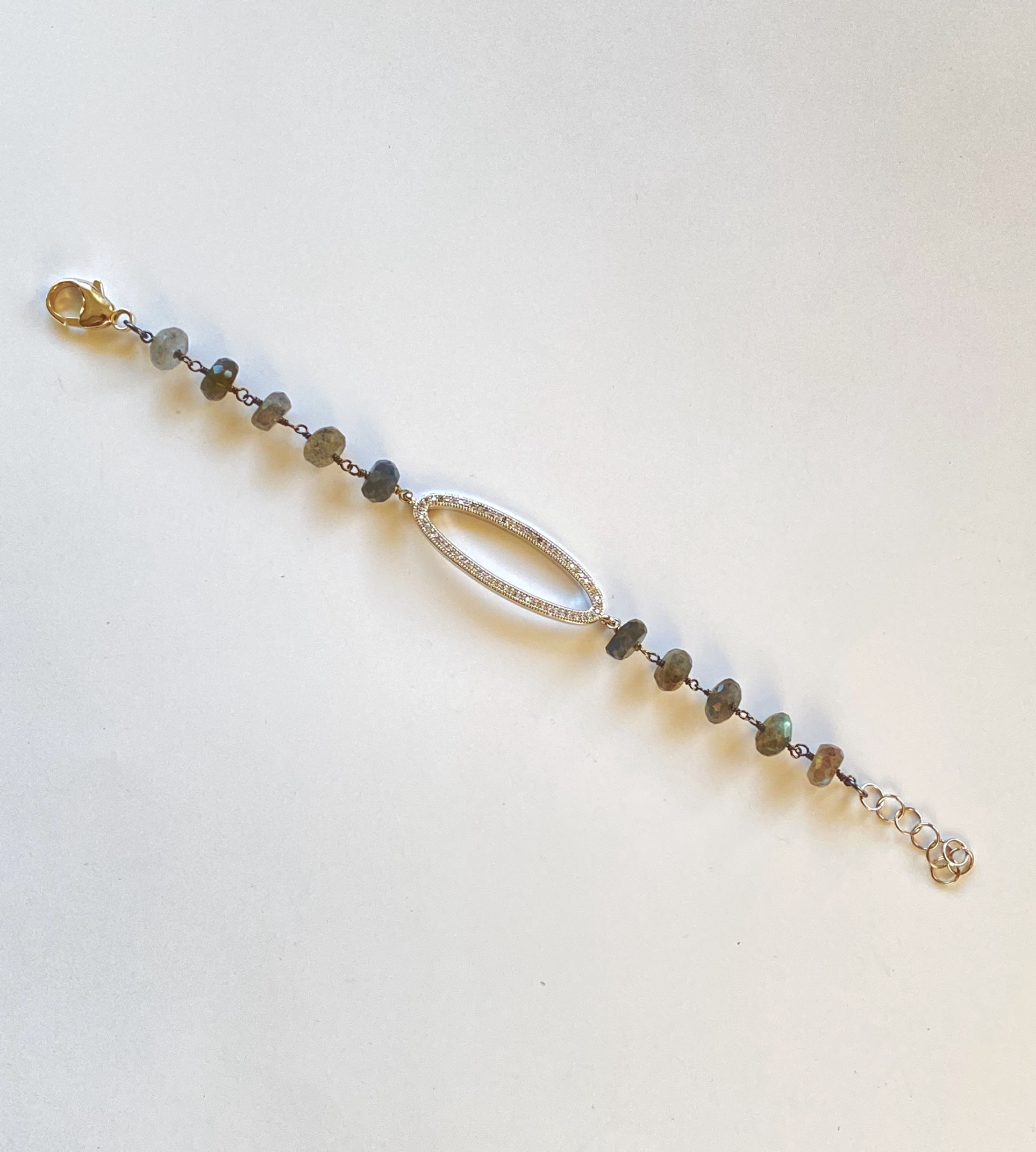 Labradorite with CZ Bracelet