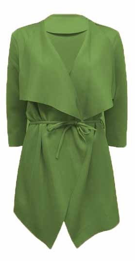 Green Pasture Crepe Long Sleeve Waistcoat