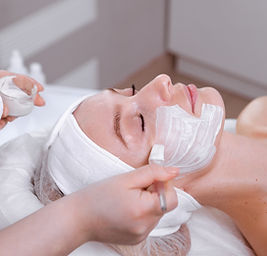 woman receiving a chemical peel