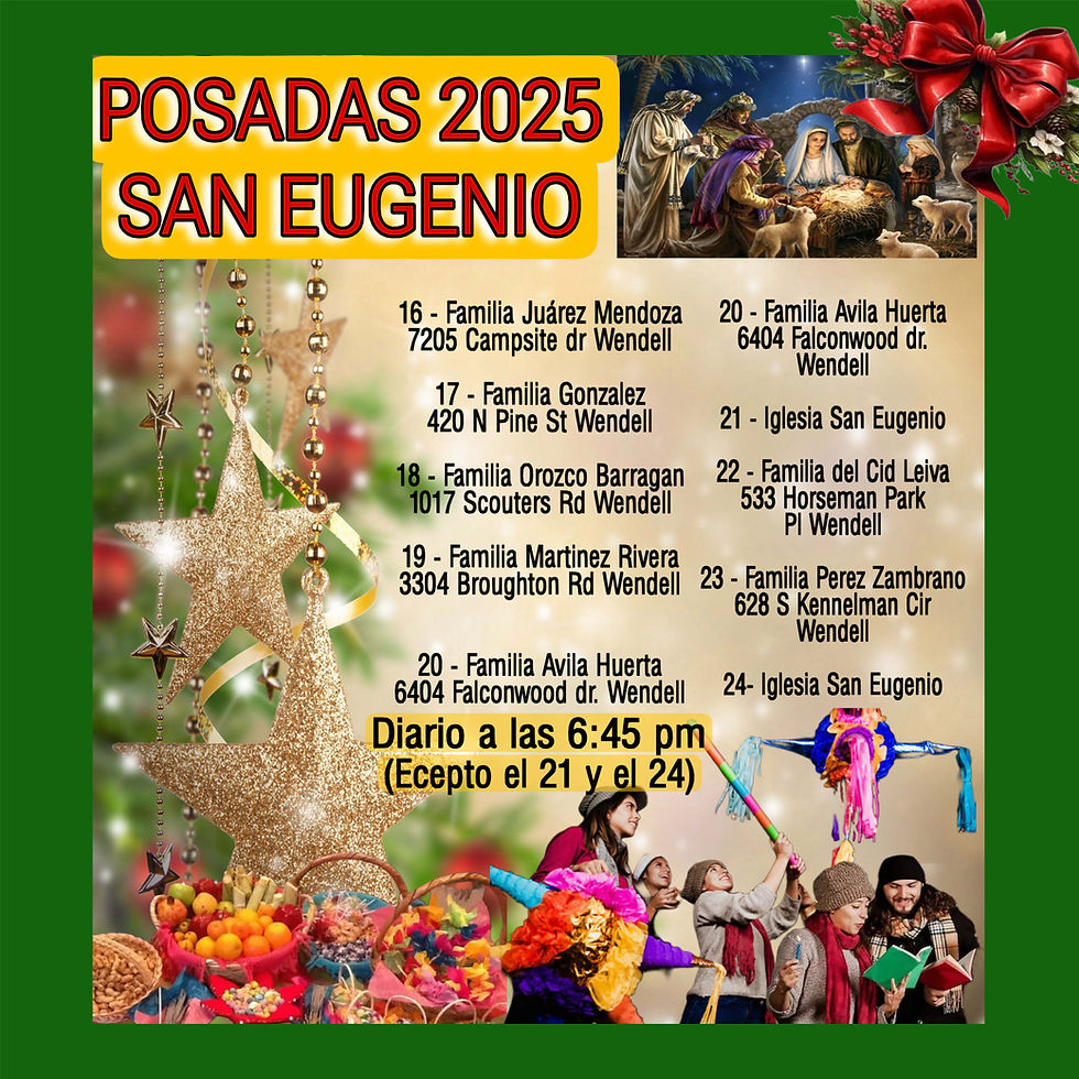 We are pleased to invite all parishioners to participate in Las Posadas 2025/Nos complace invitar a todos los feligreses a participar en Las Posadas 2025