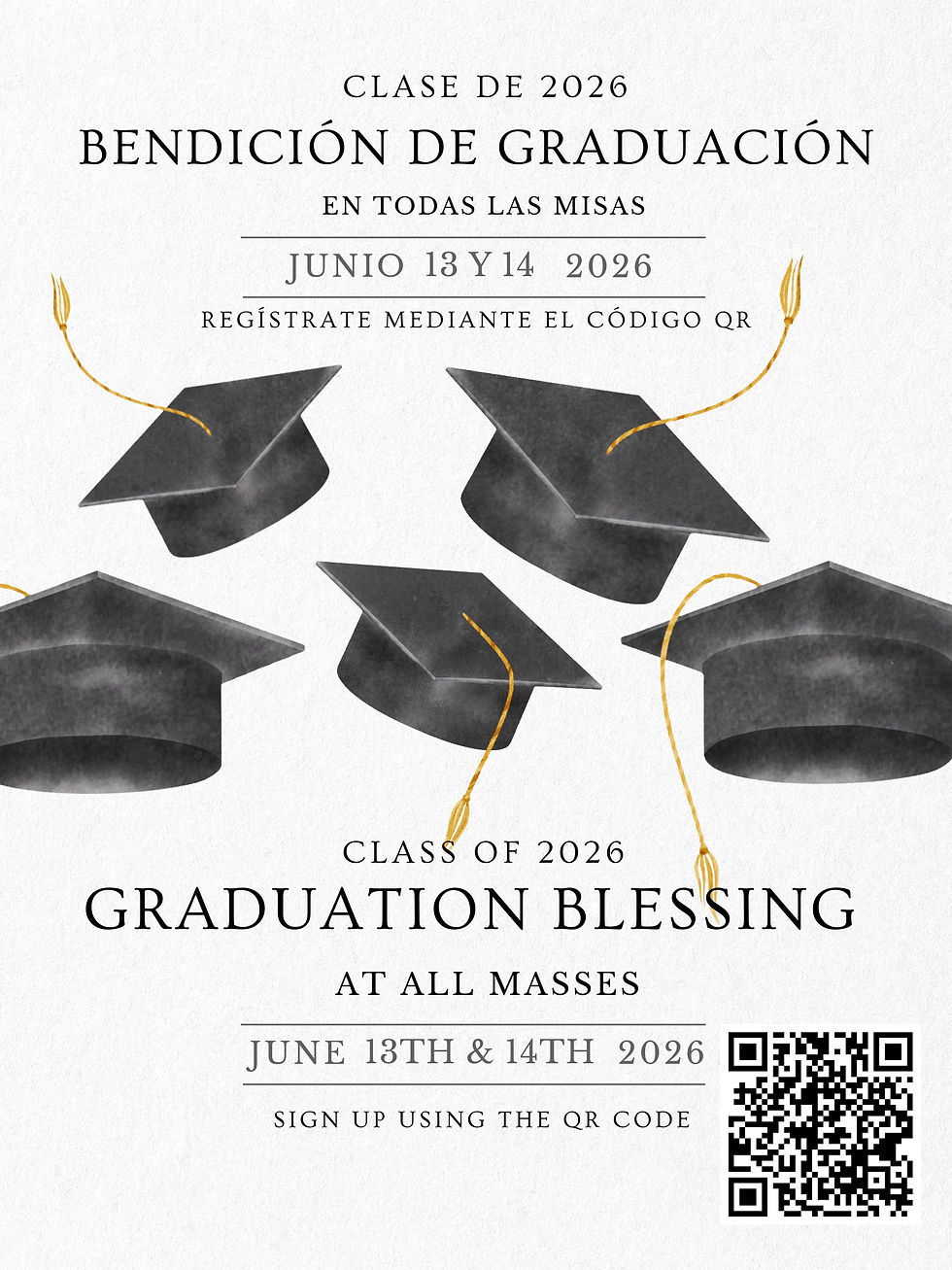 CONGRATULATIONS CLASS OF 2026! SIGN UP TO RECEIVE A BLESSING FOR ACHIEVING THIS MILESTONE.¡FELICIDADES CLASE 2026! INSCRÍBETE PARA RECIBIR UNA BENDICIÓN POR ALCANZAR ESTE LOGRO..