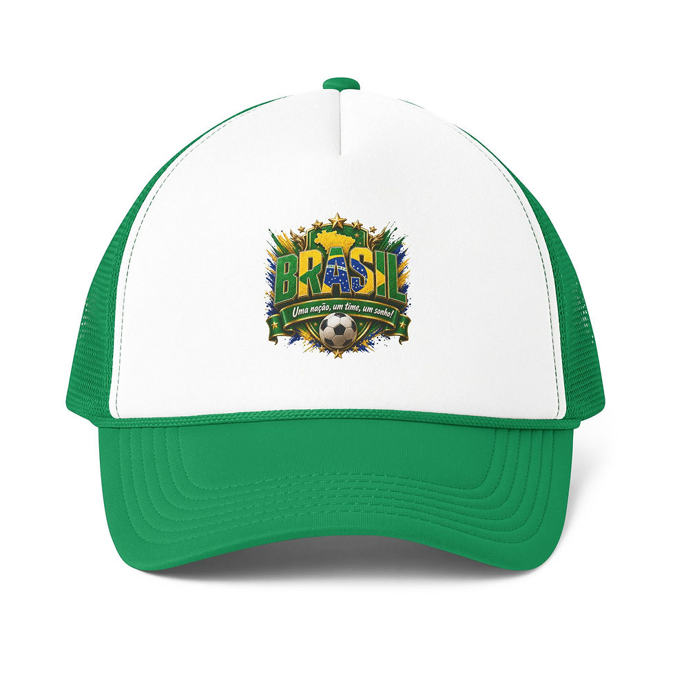 Thumbnail: Trucker Cap — Brasil Soccer Crest Mesh-Back Hat