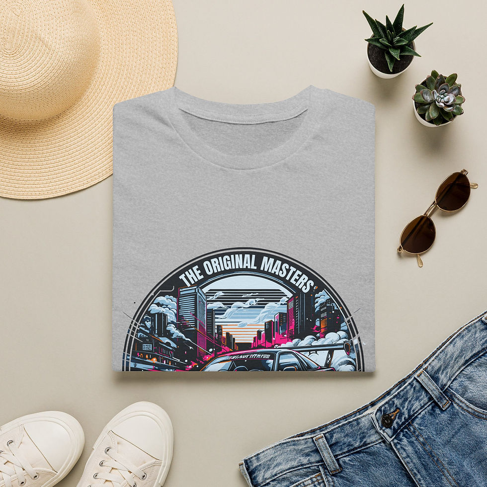 Thumbnail: Drift King Racing T‑Shirt — Retro City Skyline Car Graphic
