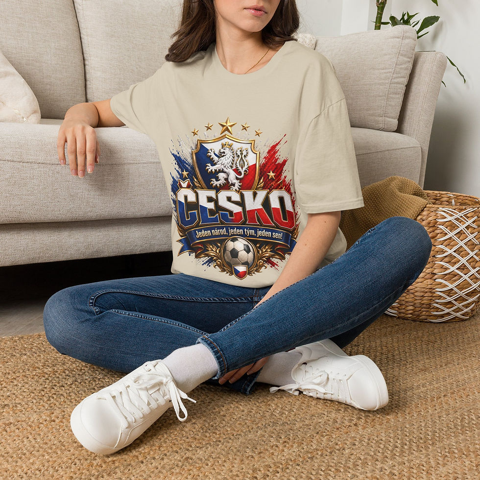 Thumbnail: Czech Republic Soccer Crest T-Shirt — Česko Football Pride Tee