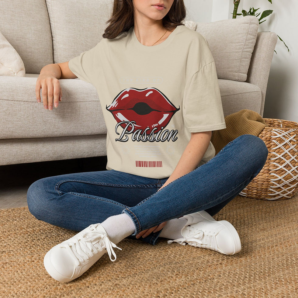 Thumbnail: Passion Red Lips T-Shirt — "The Kiss of Passion" Graphic Tee