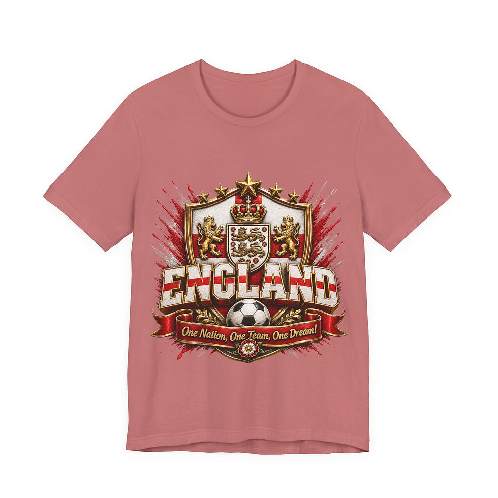 Thumbnail: England Football Crest T-Shirt — "One Nation, One Team, One Dream" Soccer Tee