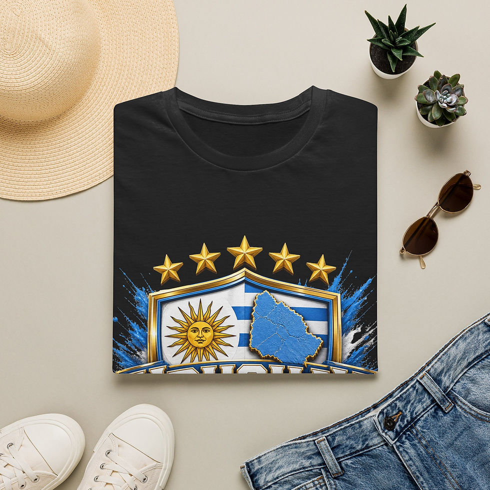 Thumbnail: Uruguay Soccer T-Shirt — Uruguay Crest Football Tee