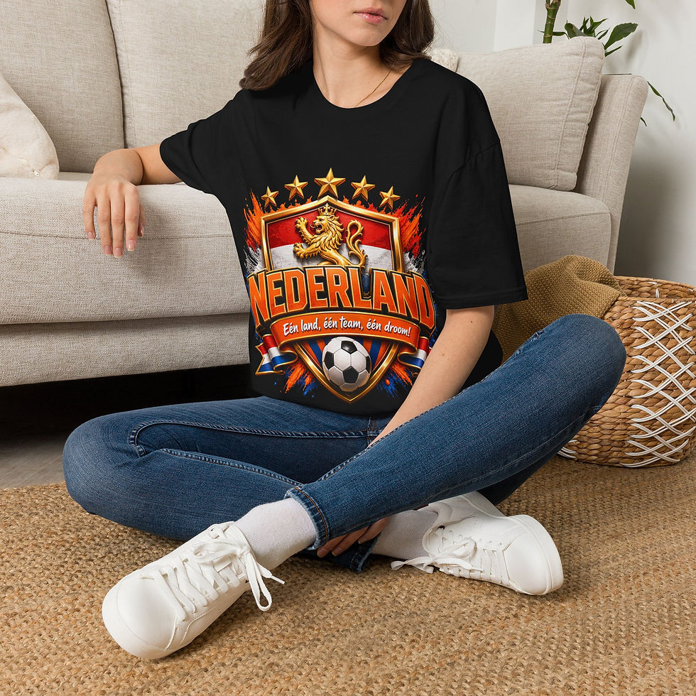 Thumbnail: Nederland Soccer T-Shirt — Dutch Lion Crest Football Fan Tee