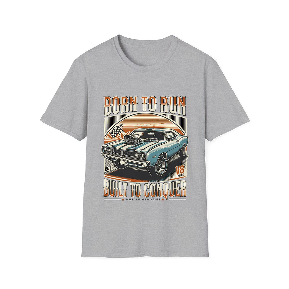 Thumbnail: Born to Run Muscle Car T-Shirt — Vintage V8 Retro Auto Tee