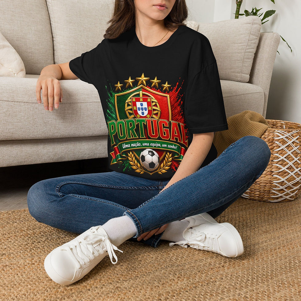 Thumbnail: Portugal Soccer T-Shirt — Portugal Crest & Football Fan Tee