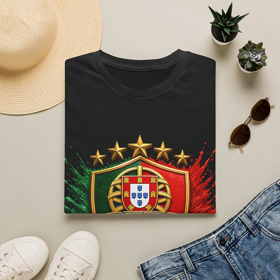Thumbnail: Portugal Soccer T-Shirt — Portugal Crest & Football Fan Tee