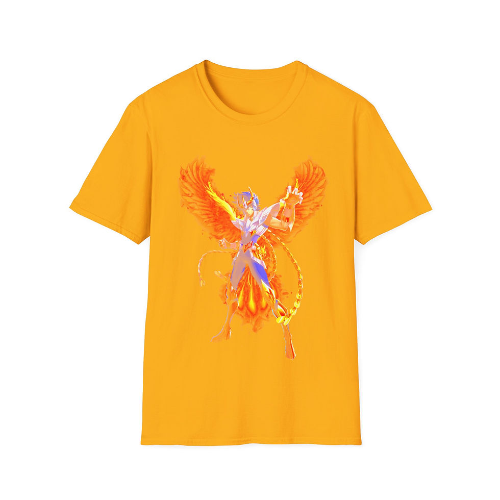 Thumbnail: Phoenix Warrior T-Shirt — Fiery Angelic Anime Graphic Tee