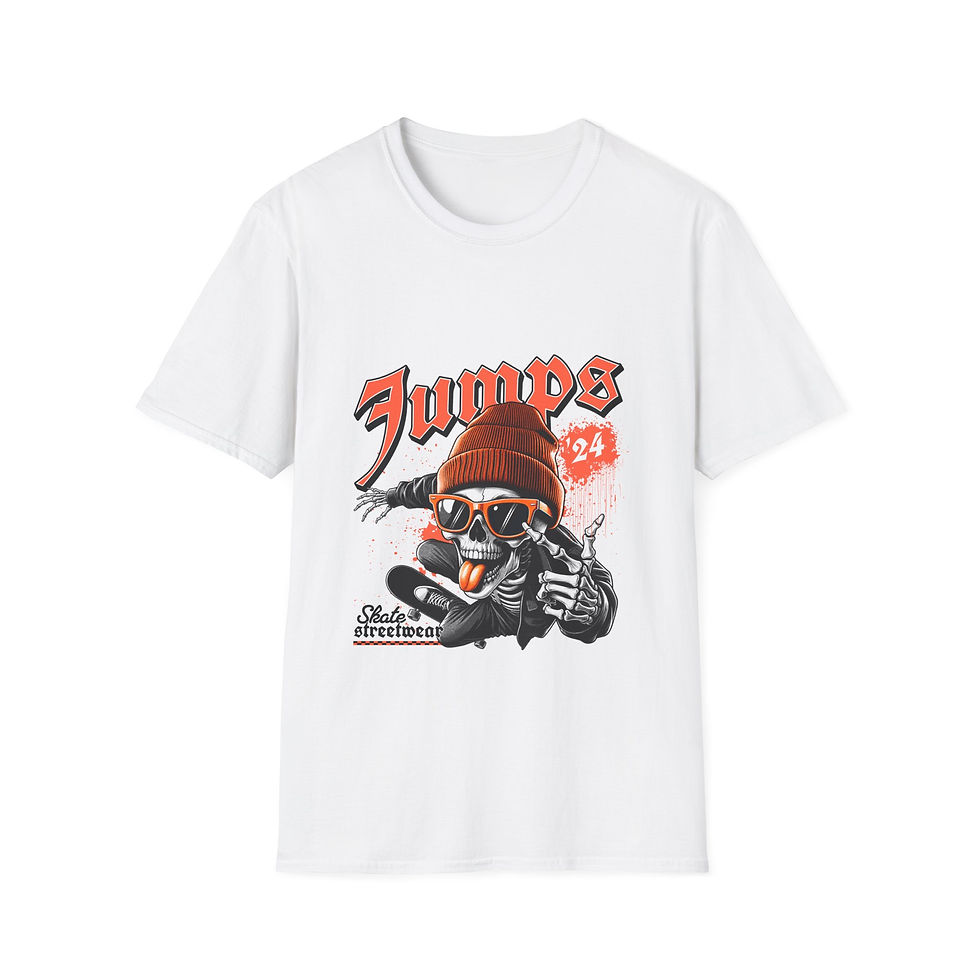 Thumbnail: Jumps Skate Skull T‑Shirt — Vintage Skateboard Graphic Tee