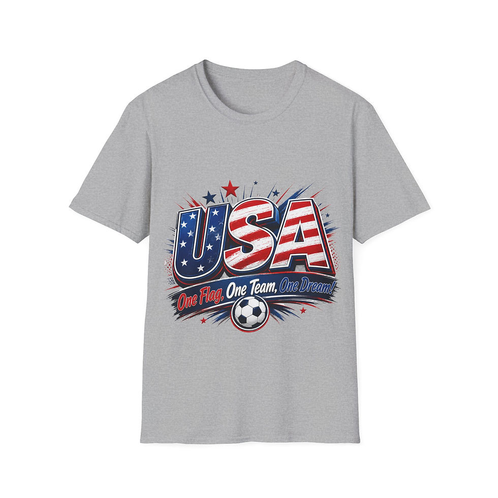 Thumbnail: USA Soccer T-Shirt — One Flag One Team One Dream Patriotic Tee