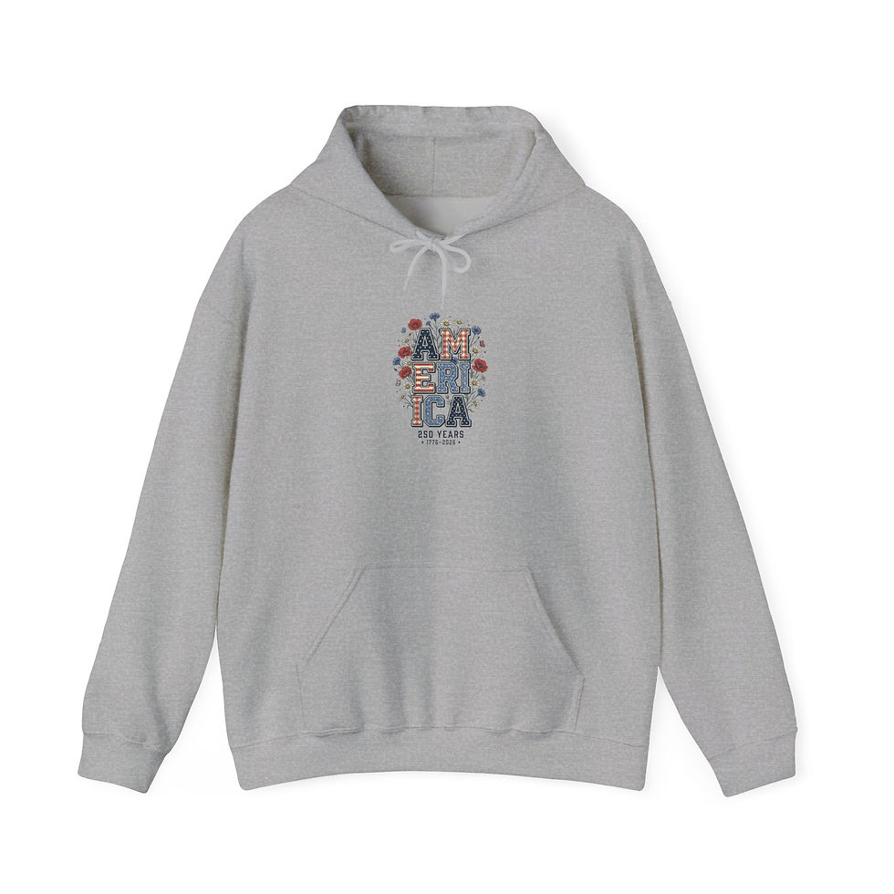 Thumbnail: Vintage Americana America Typography Hoodie | 4th of July Stars & Florals